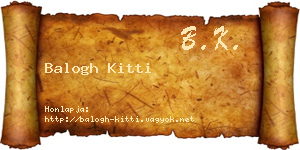Balogh Kitti névjegykártya